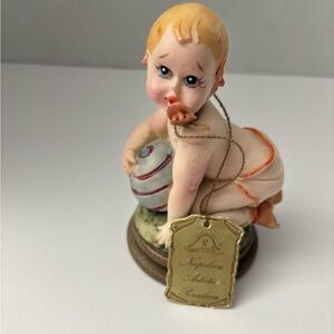 Napoleon Capodimonte italy vintage Baby and Beach Ball figurine Rare